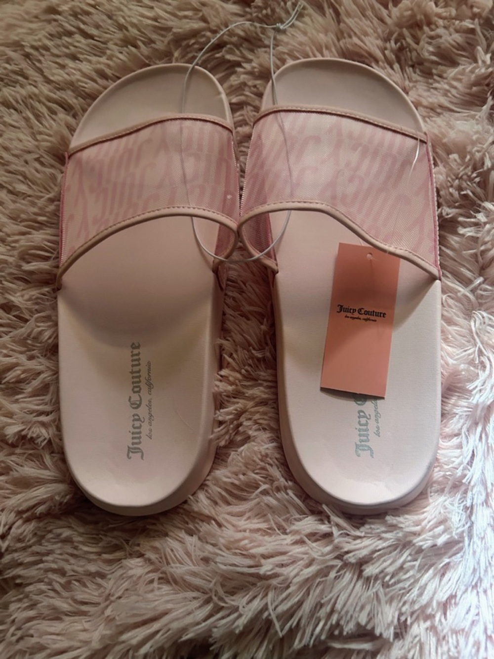Juicy Couture Pink Slide Sandals size 9. BRAND NEW W/ tags.